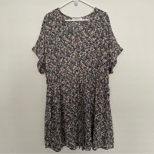 Sweet Rain Floral Dress Women’s Size 3X Purple Floral Short Sleeve V Neck Dress